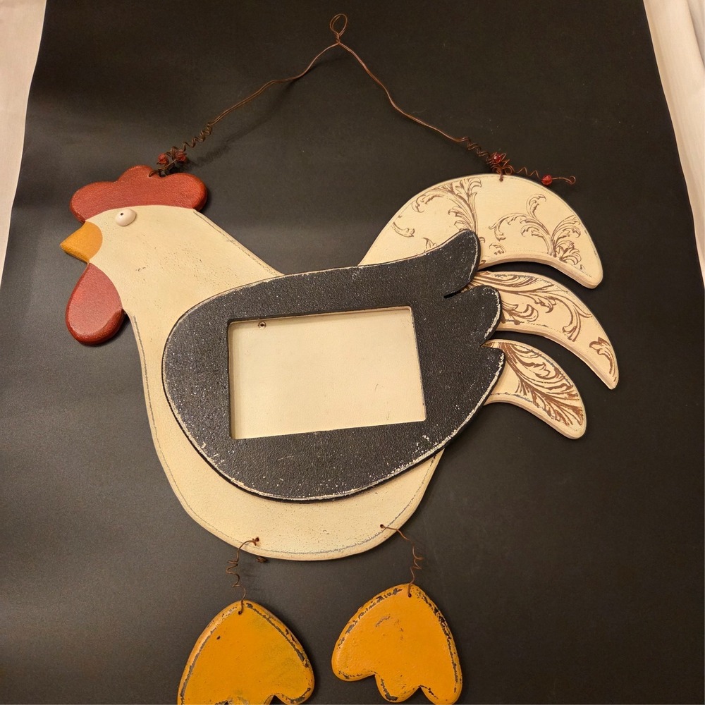 Country‎ Farm Rooster Shaped Wooden Picture Photo Frame